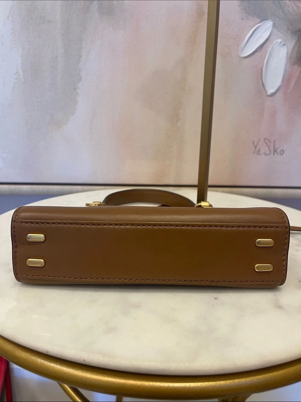 Tory Burch Mini Radziwill Satchel with Gold Hardware & Key